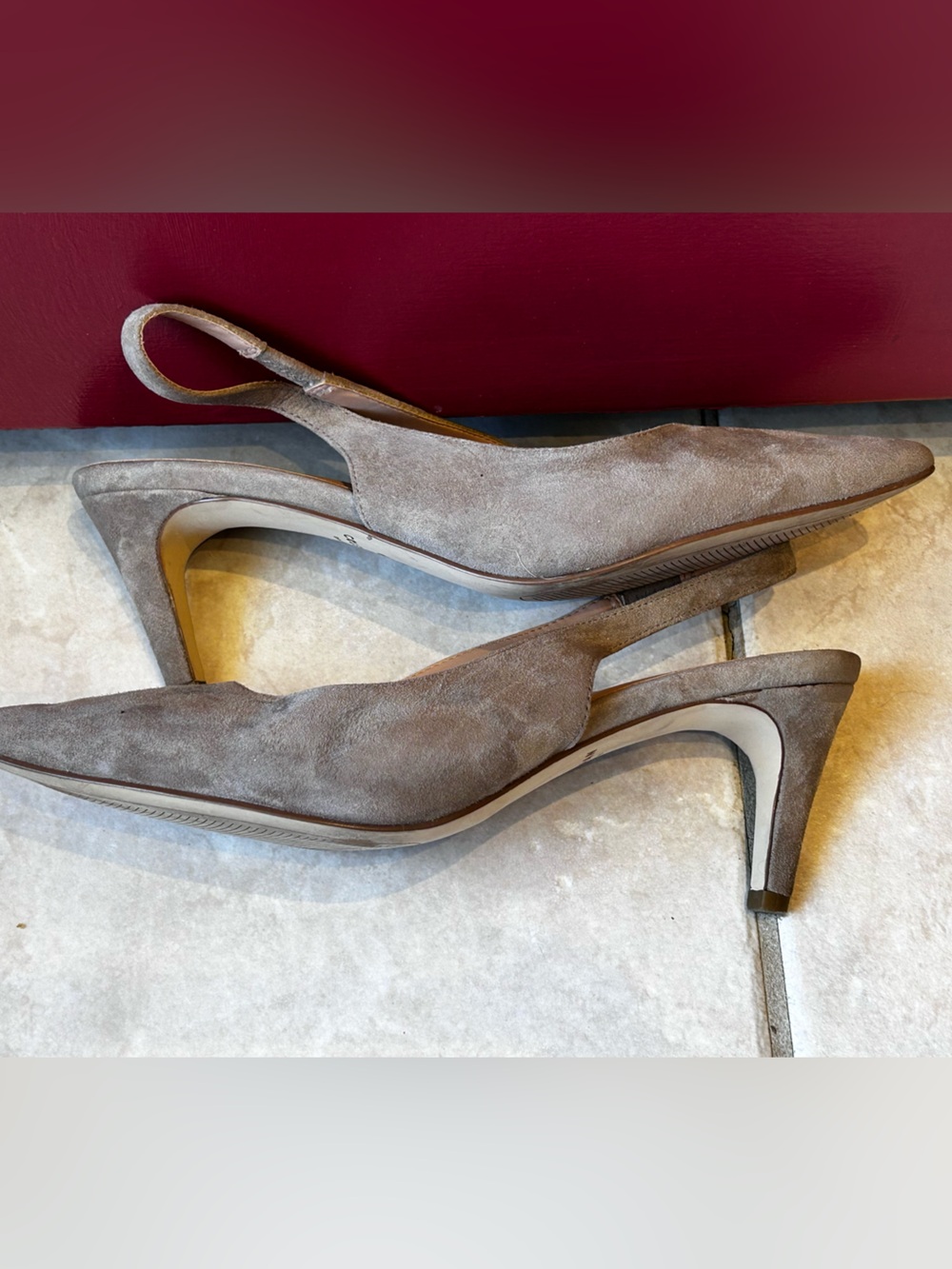 Cole Haan ‘Vandam’ Slingback Pointed-Toe Pump in Irish Coffee-Suede-gently loved - Picture 7 of 9